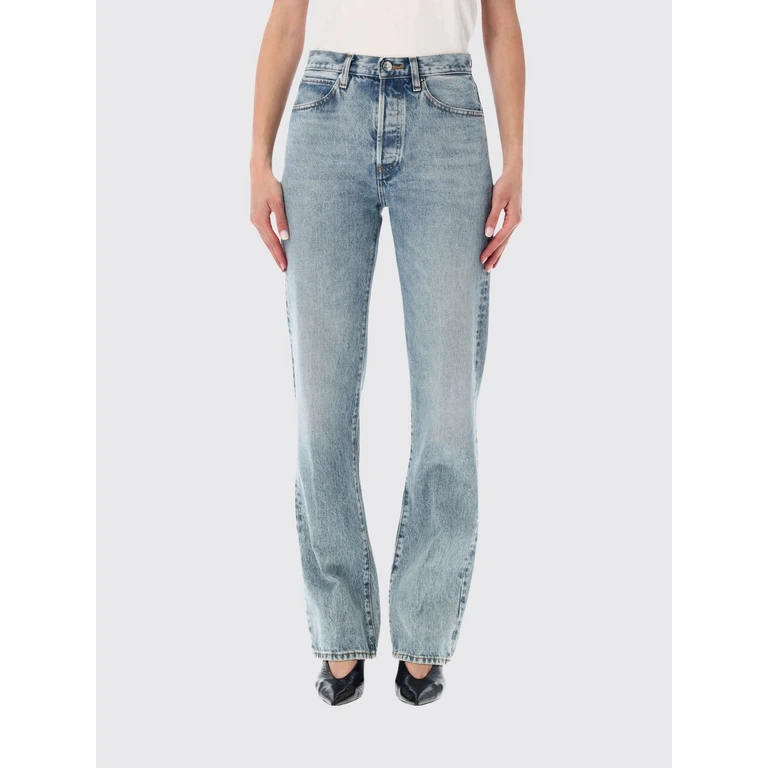 The Vertical High-Waisted Straight Jeans in Cotton Denim (1005210LRNC)