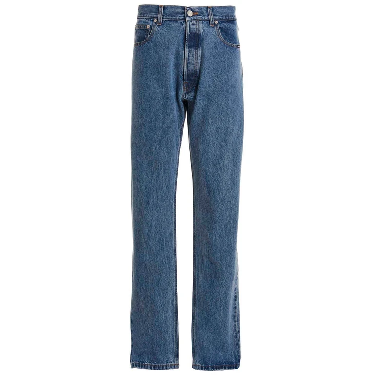 Blue Cotton Relaxed Fit Jeans Clothing - Men