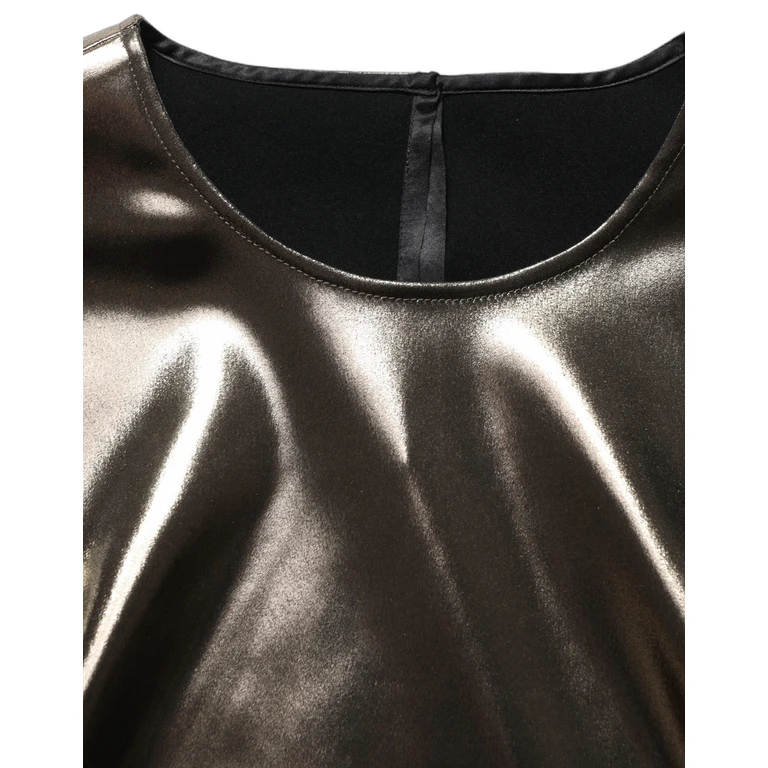 Dolce & Gabbana Metallic Bronze Roundneck Sleevelesstank Top Acetate Nylon Elastane - Women