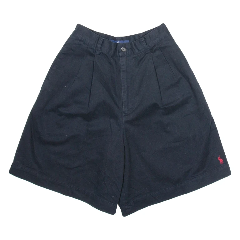RALPH LAUREN Womens Chino Shorts Black Relaxed M W24