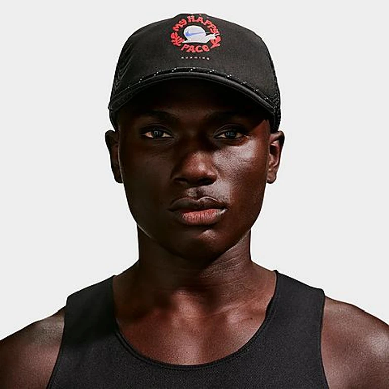 Nike Pro Happy Pace Unstructured Dri-FIT Bungee Closure Hat in Black/Anthracite Size: S-M