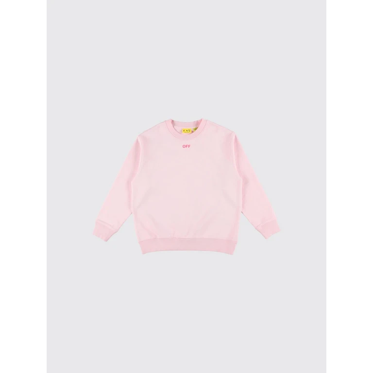Off-White Kids Boy's Cotton Crewneck Jumper with Diagonal Stripes Logo (OGBA001S26FLE005683)