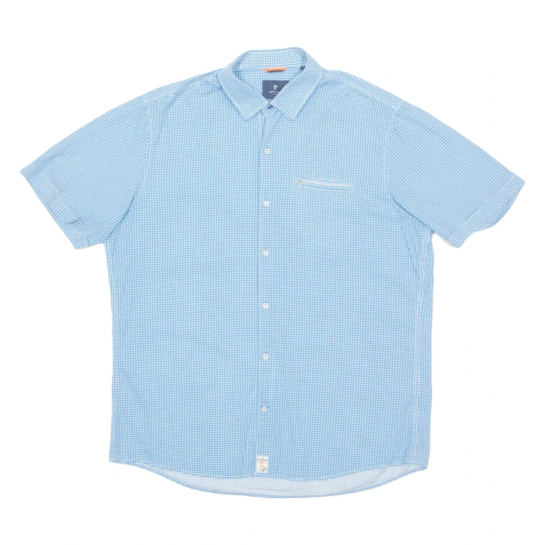 PIERRE CARDIN Mens Shirt Blue Geometric L