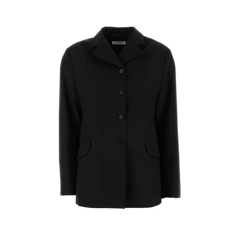 Jil Sander Black Wool Blazer 001 Giacche E Gilet - Women