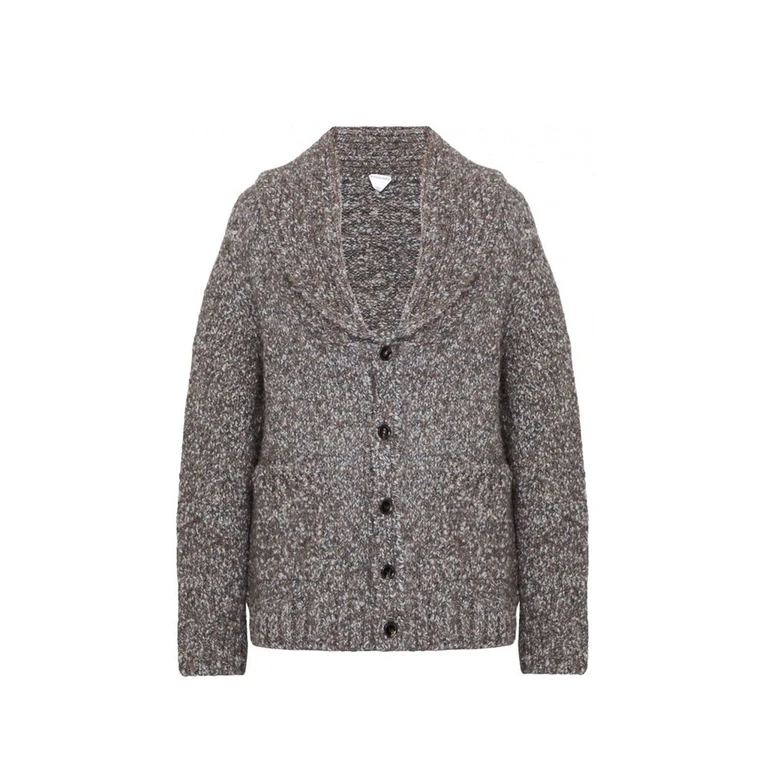 Bottega Veneta Gray Alpaca Leather Cardigan Clothing - Men