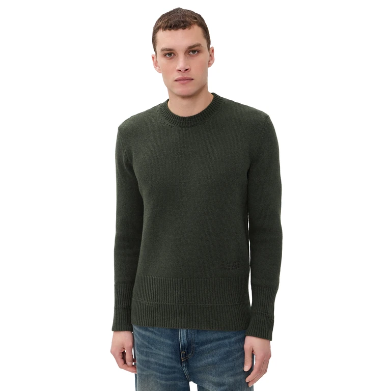 MM6 Maison Margiela Double Hem Crewneck Sweater Khaki L