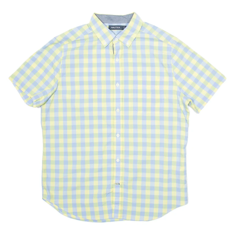 NAUTICA Mens Shirt Yellow Check M