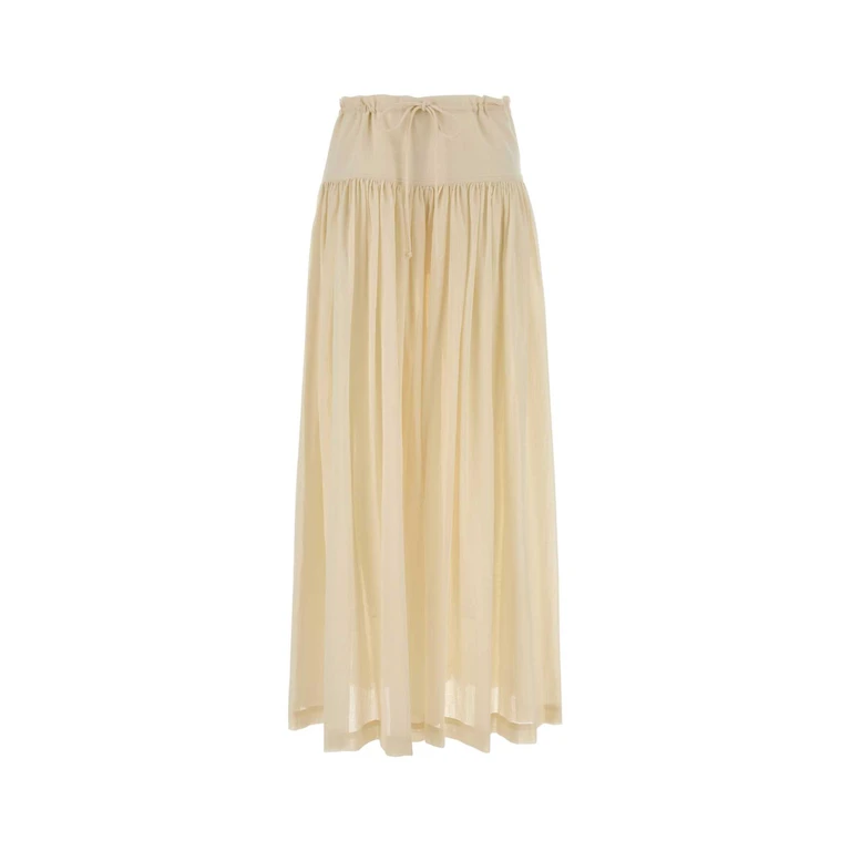 The Row Cream Cotton Berenice Wide-Leg Pant Offwhite Exterior: Pantaloni - Women