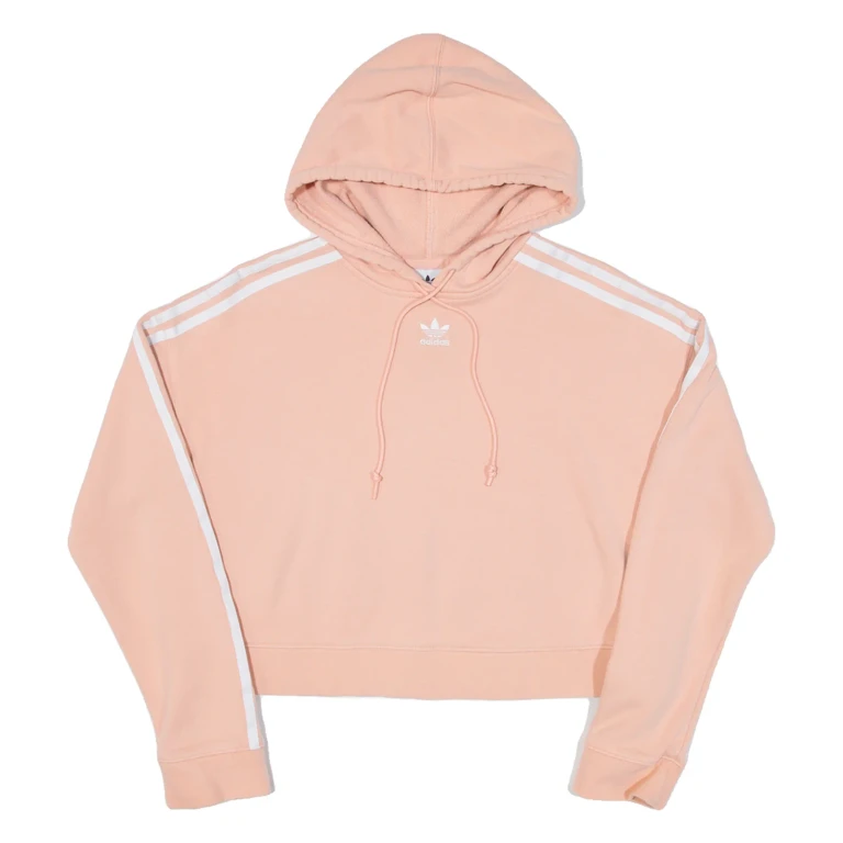 ADIDAS Cropped Womens Pink Hoodie UK 10