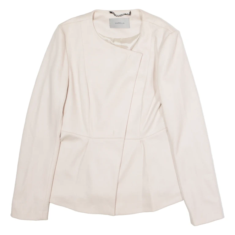 MARELLA Womens Blazer Jacket Beige Wool UK 10