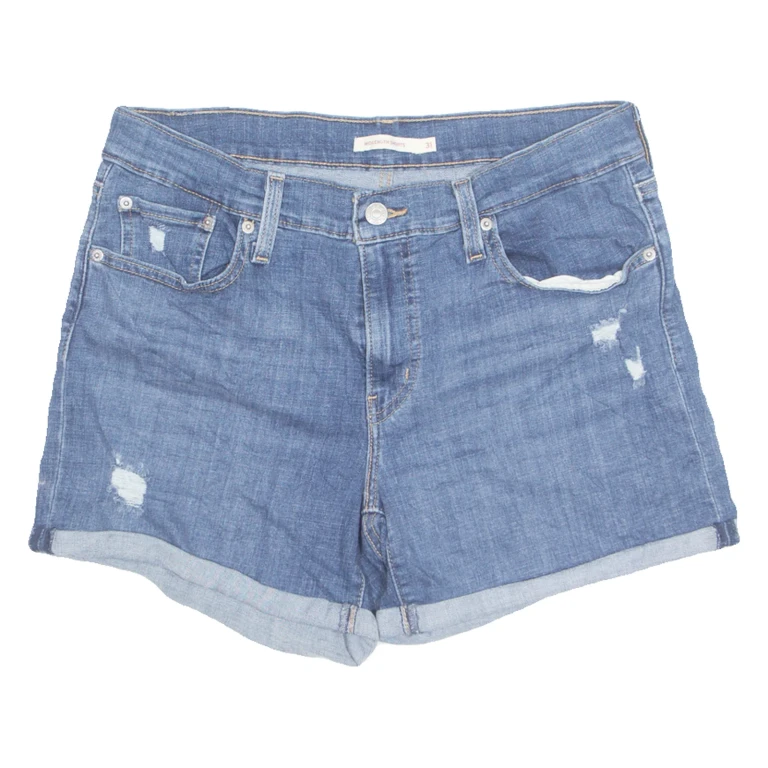 LEVI'S Turn Up Womens Denim Shorts Blue M W30