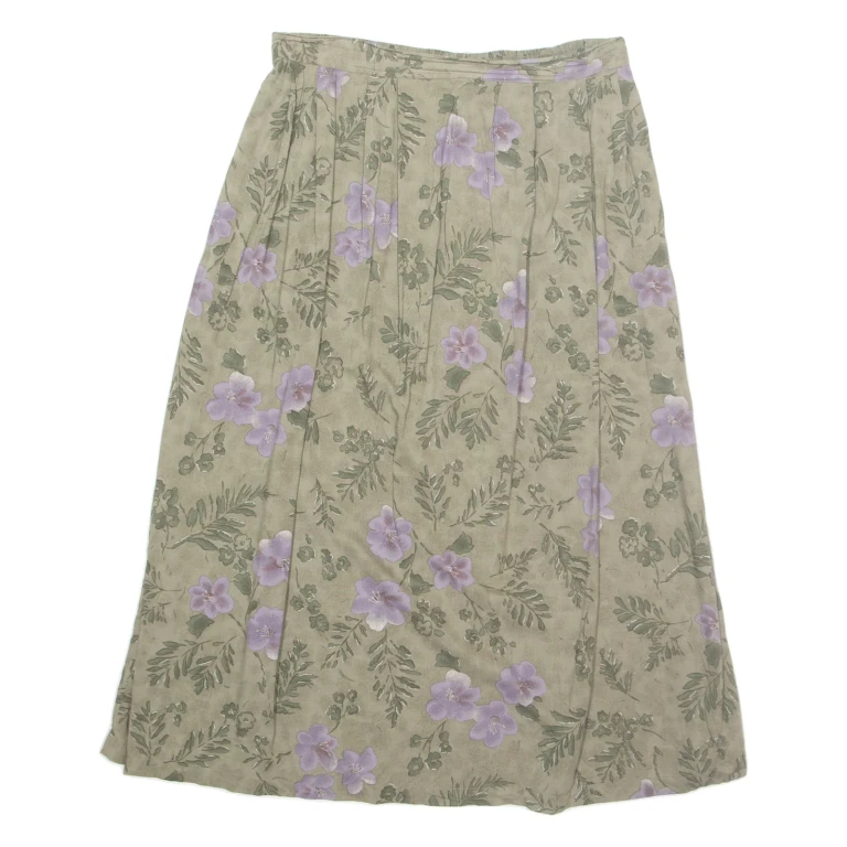 SAG HARBOR Womens Straight Skirt Green Midi 90s Floral L