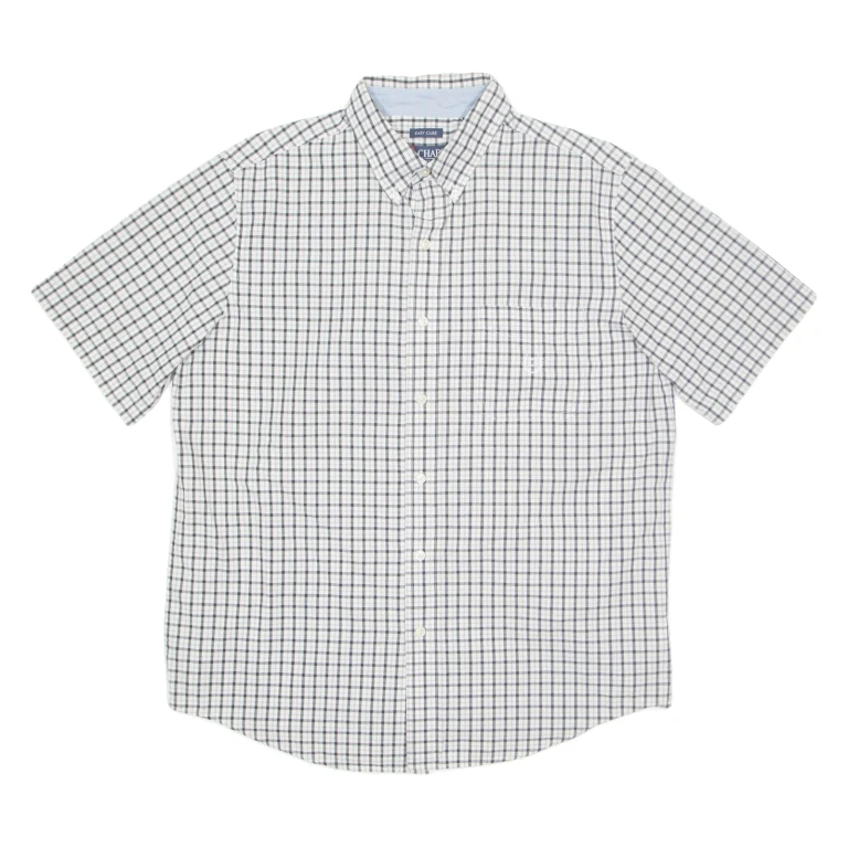 CHAPS Mens Shirt Grey Check L