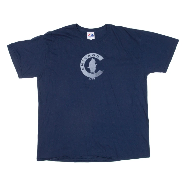 MAJESTIC Chicago Mens T-Shirt Blue USA XL