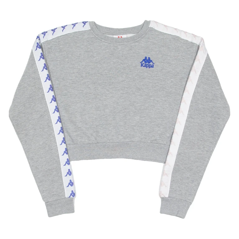 KAPPA Cropped Womens Sweatshirt Grey Crew Neck S