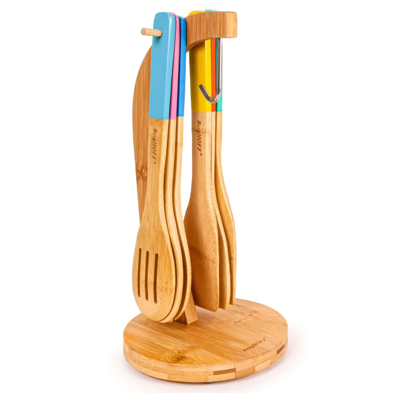Essentials 7Pc Bamboo Banana Hanger and Utensil Set