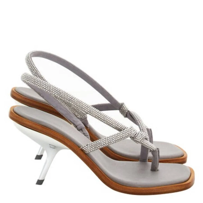 Ferragamo Fleur 85 Mid Heel Sandals, Size 7 C