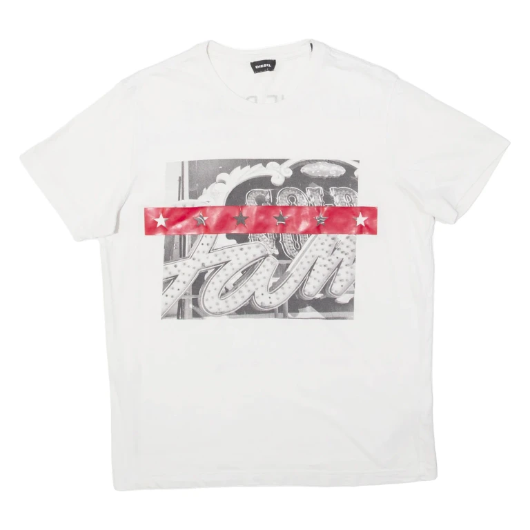 DIESEL Mens T-Shirt White S