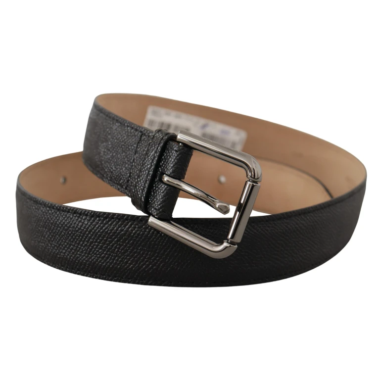 Dolce & Gabbana Black Calf Leather Brown Backend Belt - Men
