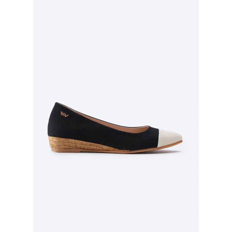 Rubina Canvas Espadrille Flats - Black / 5.5-6