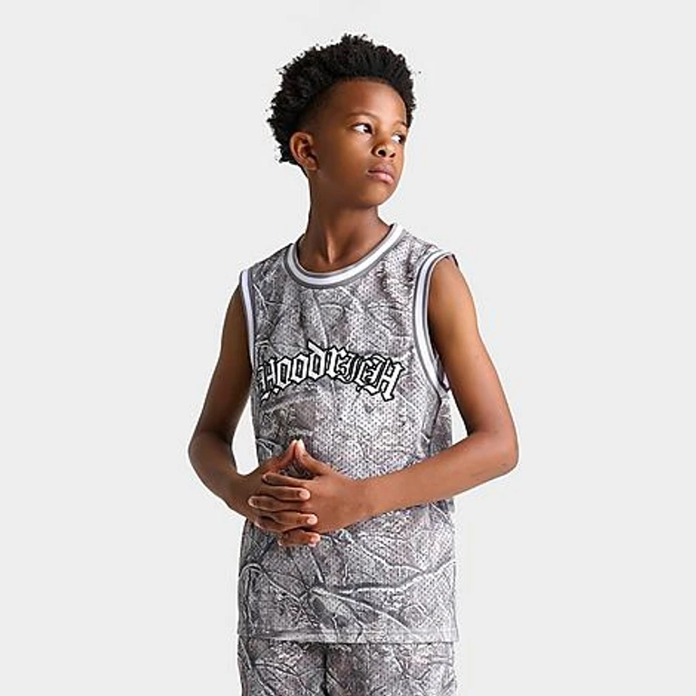 Big Kids Hunting Camo Basketball Jersey in Camouflage Size: Small