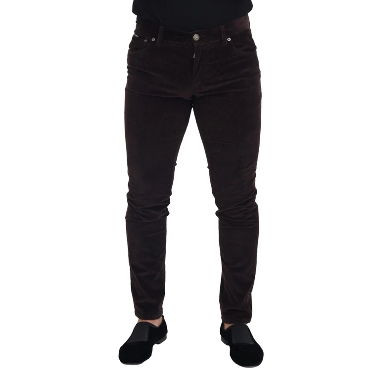 Brown Corduroy Men Casual Trouser Pants Cotton - Men