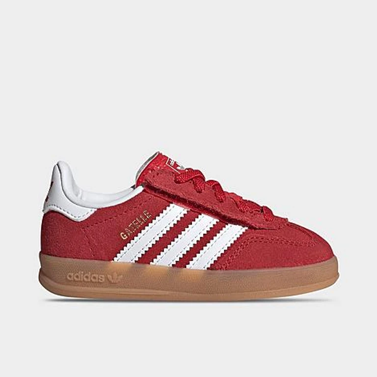 adidas Kids Toddler Originals Gazelle Comfort Closure Casual Shoes in Better Scarlet/White/Gum Size: 5.0