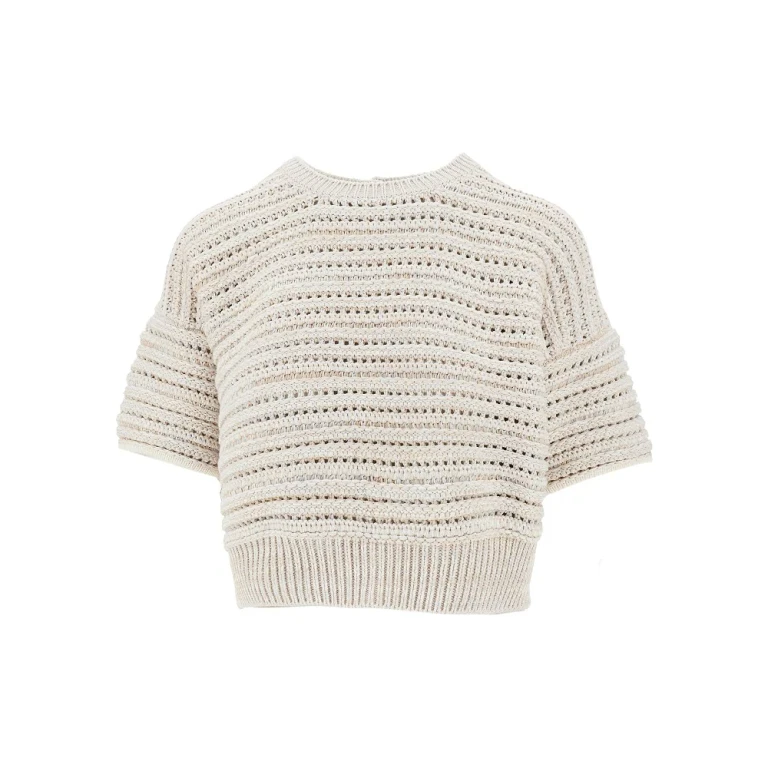 EMPORIO ARMANI Openworked knit top Woman M
