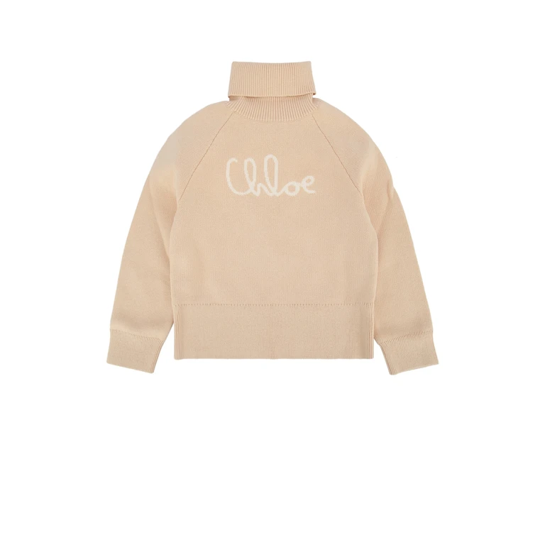 Chloe Kids Maglione Beige Wool Maglieria