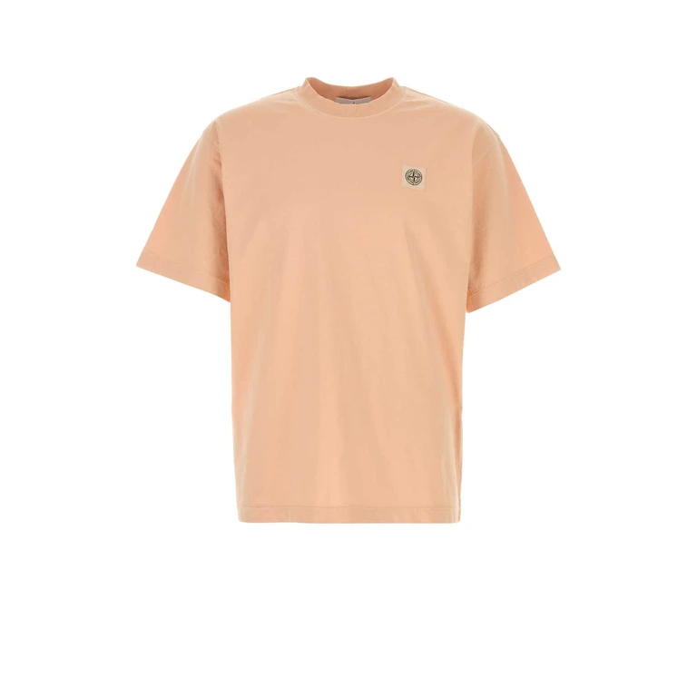 Stone Island Peach Cotton T-Shirt Plasterpink Capo: Cotone - Men