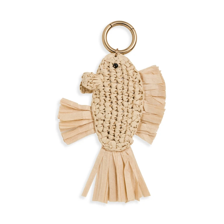 Madewell Crochet Fish Bag Charm True Black Multi One Size