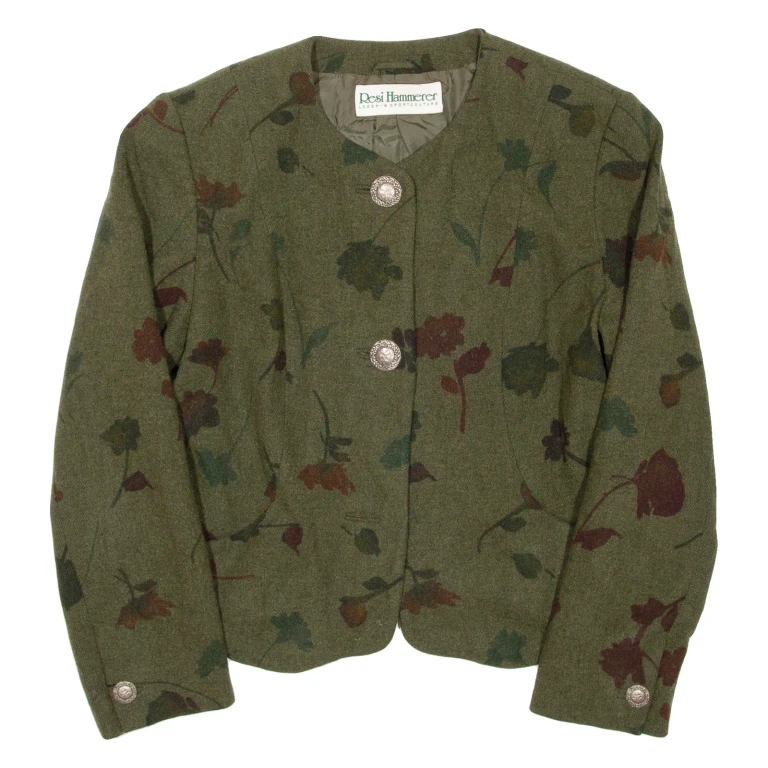 RESI HAMMERER Womens Blazer Coat Green Floral M