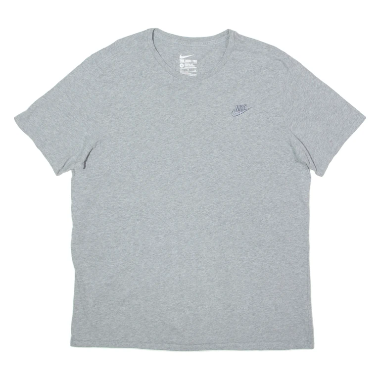 NIKE Athletic Cut Mens T-Shirt Grey Crew Neck XL
