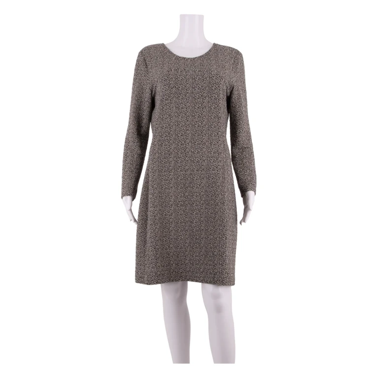 GANNI Womens Pencil Dress Black Long Sleeve Knee Length L