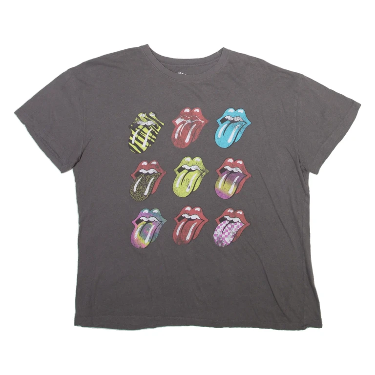 THE ROLLING STONES Mens Band T-Shirt Grey L