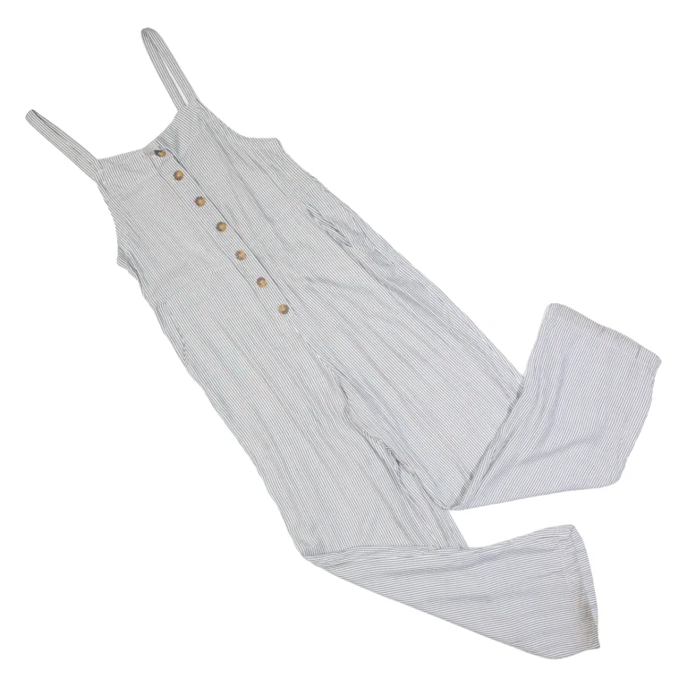 HOLLISTER Womens Jumpsuit Grey Striped Straight S