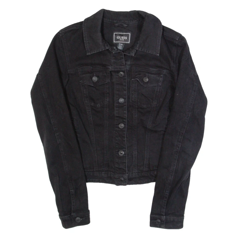 GUESS Womens Denim Jacket Blue M