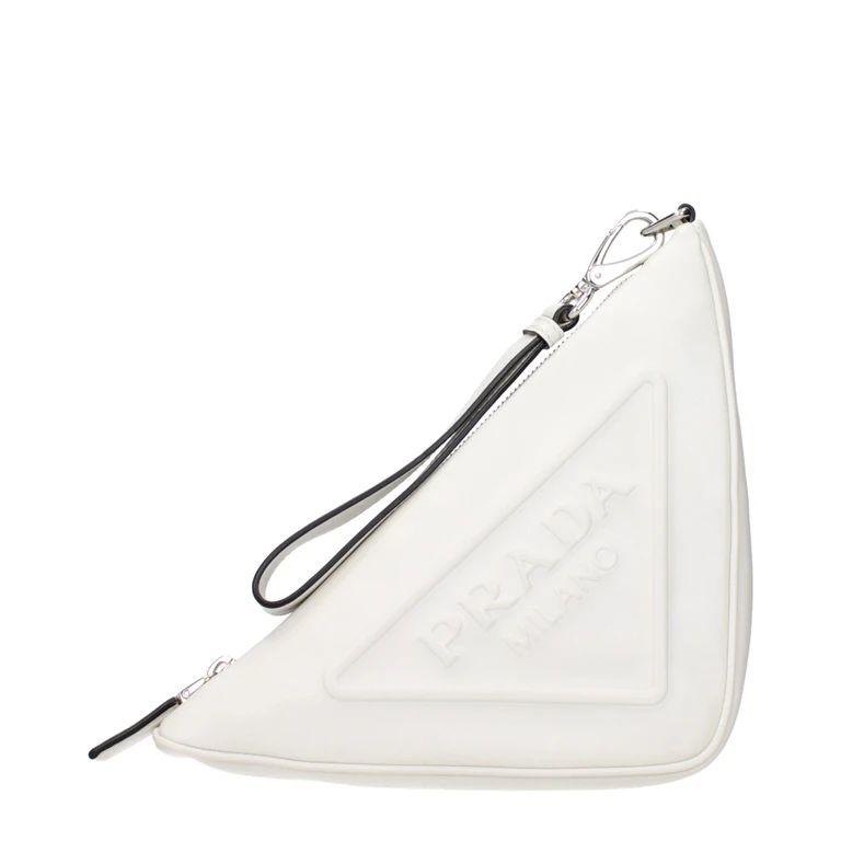 Prada White Leather Clutch Bag - Women