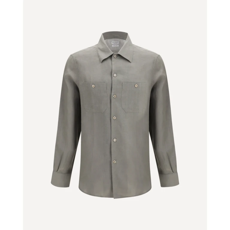 Easy-fit Linen Shirt with Chest Pockets