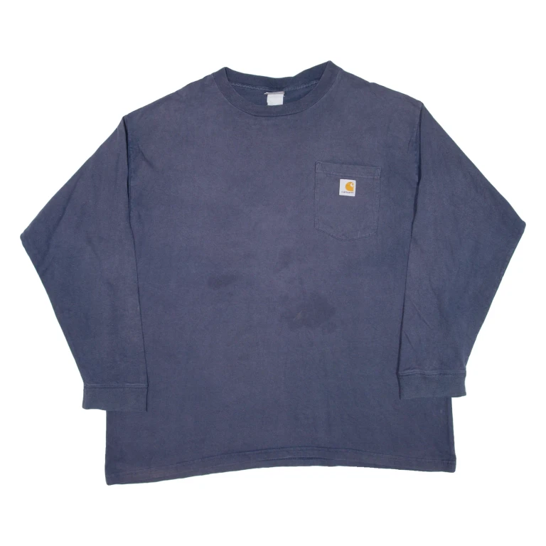 CARHARTT Mens T-Shirt Blue Long Sleeve XL