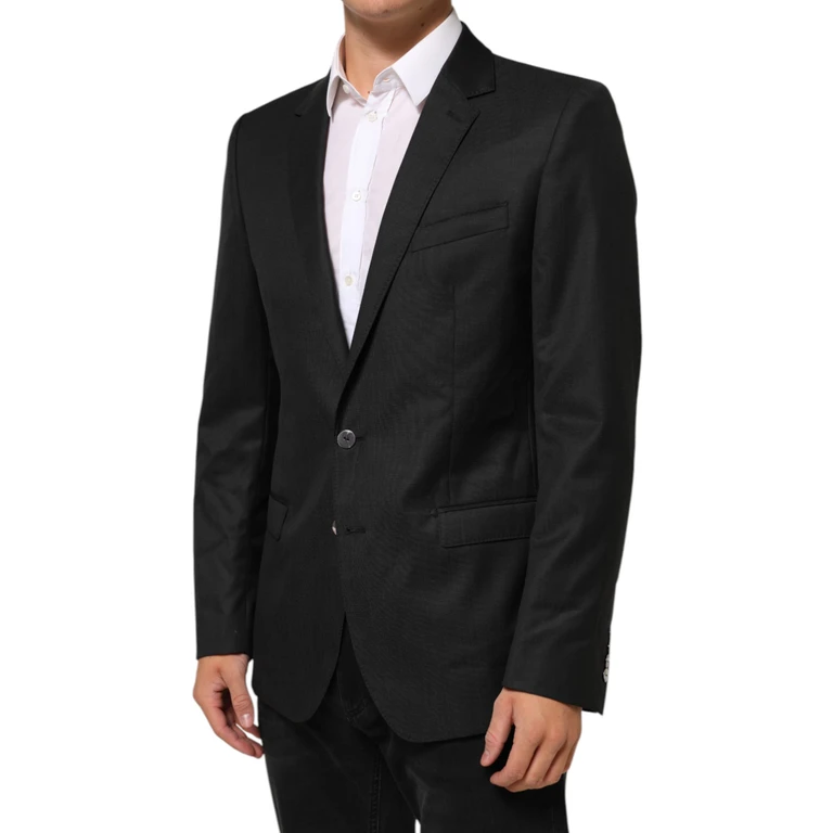 Dolce & Gabbana Black Single Breasted Men Coat Martini Blazer Virgin Wool Clothing - Men