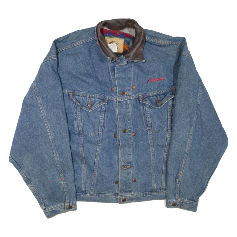 INTERNATIONAL DENIM Mens Blanket Lined Denim Jacket Blue XL
