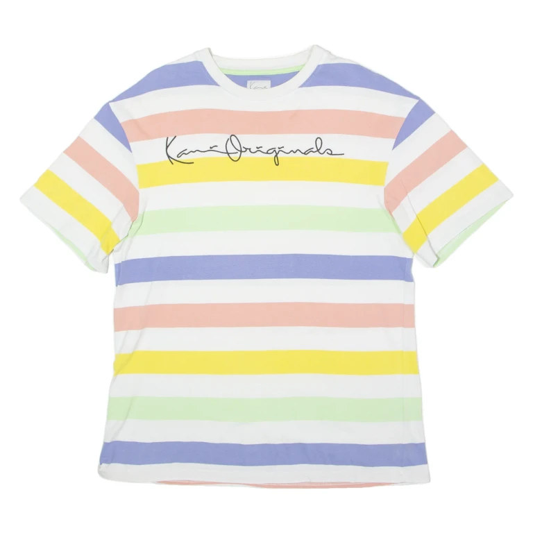 KARL KANI Mens T-Shirt White Crew Neck S