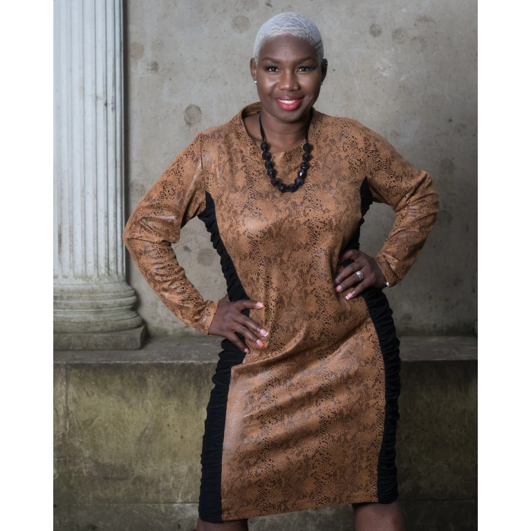 Cleopatra Chocolate Brown Vegan Leather Dress