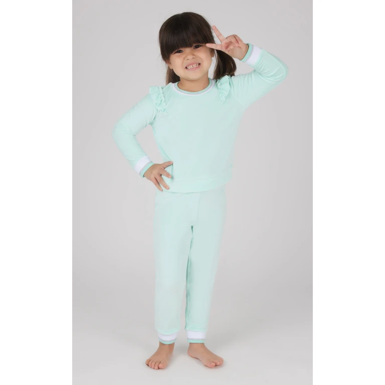 Toddler 2 PC Velour Ruffle Sweatshirt and Jogger