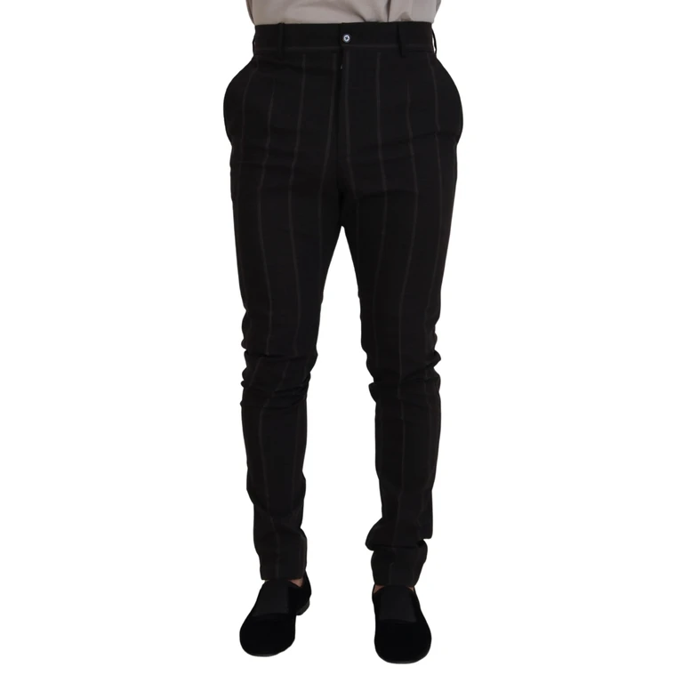 Dolce & Gabbana Black Wool Chino Formal Men Pants - Men