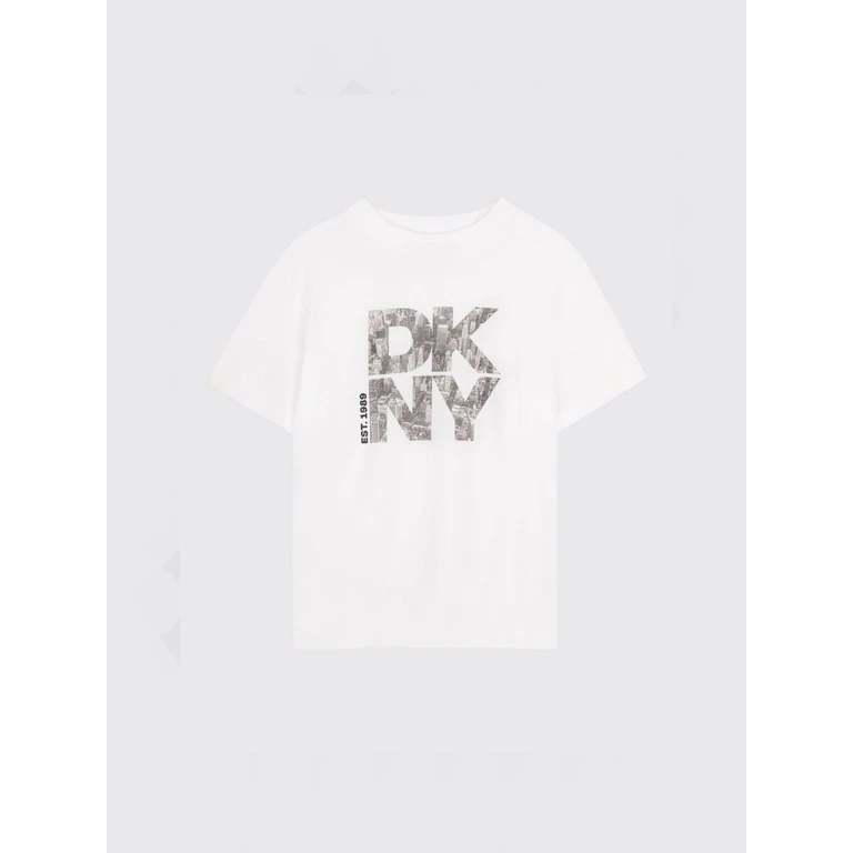 Boy's Cotton T-shirt with Logo Print and Dropped Shoulders (D6254310P)