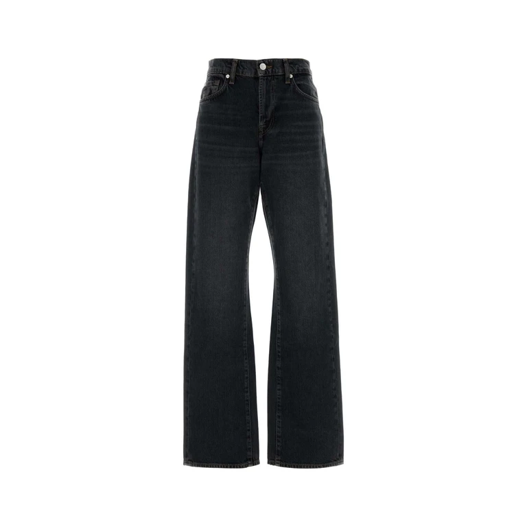 Seven For All Mankind Black Denim Tess Jeans Nero Exterior: Cotton - Women