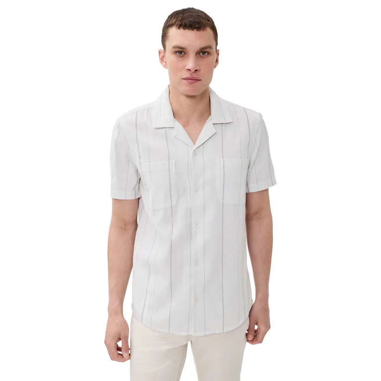 PAIGE Jacobson Shirt Blue Ivory Stripe XXL