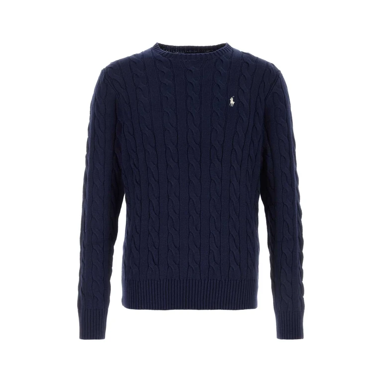 Polo Ralph Lauren Navy Blue Cotton Sweater Brightnavy Exterior: Maglieria - Men